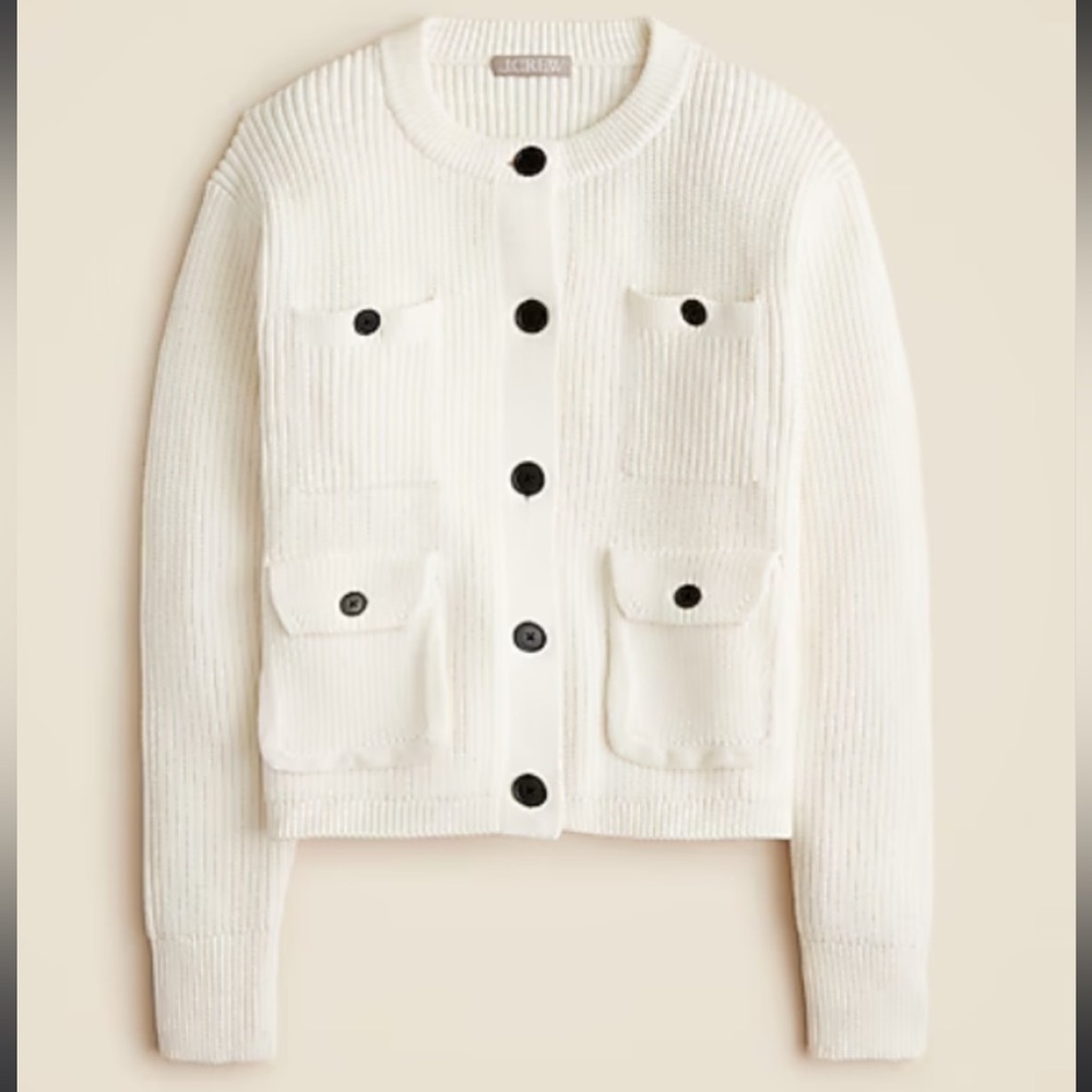 NWT,not from outlet, J. Crew 4 pocket cardigan XL substantial knit